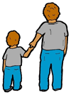 Son Holding Father's Hand