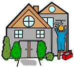 Man Repairing House Clipart