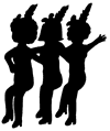 Silhouette Chorus Line Dancers Clipart