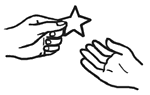 Hand Giving Star Clipart