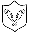 Plummer Pipe Wrench Shield Clipart