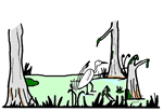 Egret in Swamp Clipart