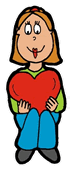 Girl Holding Heart Clipart