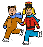 Skating in Halloween Costumes Clipart