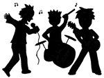 Silhouette Band Playing Clipart