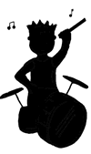 Silhouette Drums Player Clipart