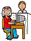 Old Hippy in the Workforce Clipart