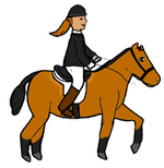 Female Riding Horse Clipart