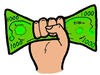 Hand Clenching 1000 Dollar Bill
