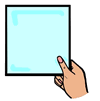Hand Holding Blank Piece of Paper Clipart