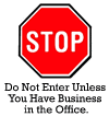 Office 'Stop' Sign