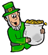 Leprechaun Holding Pot of Gold
