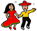Mexican Children Dancing Clipart