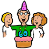 Senior's Birthday with Family Clipart