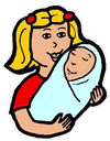 Girl Holding Baby Clipart