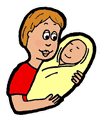 Child Holding Baby Clipart
