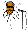 Blues Singer Playing Harmonica Clipart