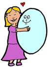 Girl Hugging Egg