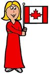 Female Holding Canadian Flag