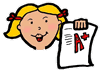Girl Holding Up A Plus Grade