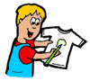 Boy Drawing on Shirt Clipart