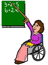 Teacher Pointing at Chalkboard Clipart
