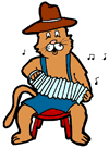 Accordion Playing Cowboy Cat