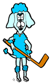 Gap-Toothed Hockey Playing Poodle Clipart