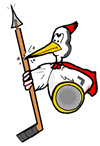 Woodpecker Warrior with Hockey Stick