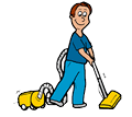 Man Vaccuuming