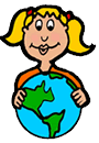 Girl Holding Earth Clipart