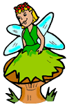 Fairy Resting on Mushroom Clipart