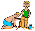 Buliding Sand Castle Clipart