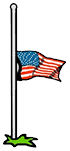 American Flag Half-Mast Clipart