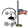 American Flag Half-Mast Clipart