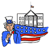 Uncle Sam, White House & the American Flag