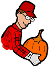 Farmer Harvesting Pumpkin Clipart