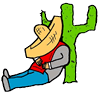 Resting Against a Saguaro Cactus Clipart