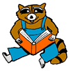 Raccoon Reading