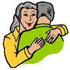 Seniors Hugging Clipart