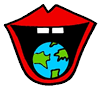 Open Mouth Holding World Clipart