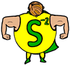 Strong Sulfur Molecule Super Hero Clipart