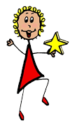 Stick Figure Girl Holding Star Clipart