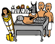 Egyptian Mummification with Anubis Headdress Clipart