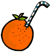 Orange with Straw