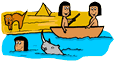 Egyptian Kids Swimming Clipart