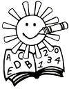 Crayon Sun Open Book Kid Art Clipart