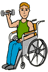 Man in Wheelchair Lifting Weights Clipart