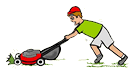 Pushing Lawnmower