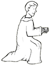 Kneeling Monk Clipart